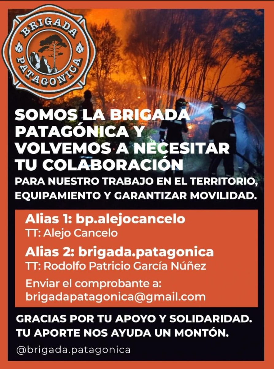 RunBTSArg's tweet photo. 📢ARMY ARGENTINA 🇦🇷

La Patagonia nos necesita hoy💜

Nuestra Patagonia está atravesando un momento muy difícil.
Mientras el fuego avanza, bomberos, brigadistas y voluntarixs arriesgan sus vidas sin descanso para proteger la tierra, los animales, los hogares y el futuro.

Cada árbol que se pierde, cada animal afectado y cada familia en riesgo nos recuerda que no podemos mirar hacia otro lado. Hoy es el momento de unirnos, de alzar la voz y de tender una mano desde donde estemos.

Si está a tu alcance, cualquier donación por pequeña que parezca suma y llega directamente a quienes están en el frente, luchando contra el fuego.

📌 Podés colaborar a través de los siguientes CBUs compartidos por brigadistas, destinados a esta emergencia.