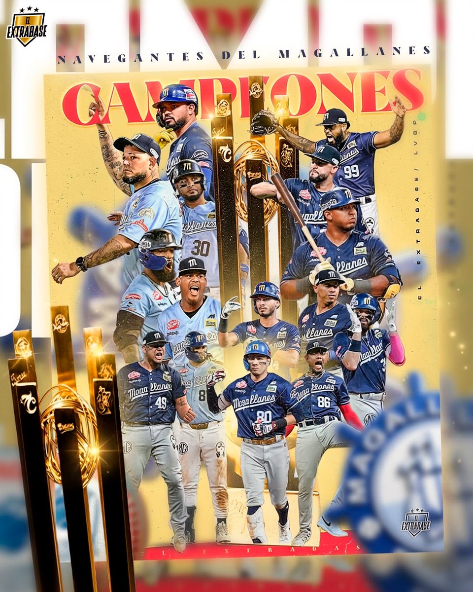 ElExtrabase's tweet photo. ¡¡¡LOS NAVEGANTES DEL MAGALLANES SON LOS CAMPEONES DE LA TEMPORADA 2025-2026 DE LA LIGA VENEZOLANA DE BÉISBOL PROFESIONAL!!! 

¡¡¡LA CORONA NÚMERO 14 EN SU GRAN HISTORIA!!! 

#LVBP | #ElExtrabase⚾️⚓️🇻🇪 https://t.co/YaKuqbQHsb