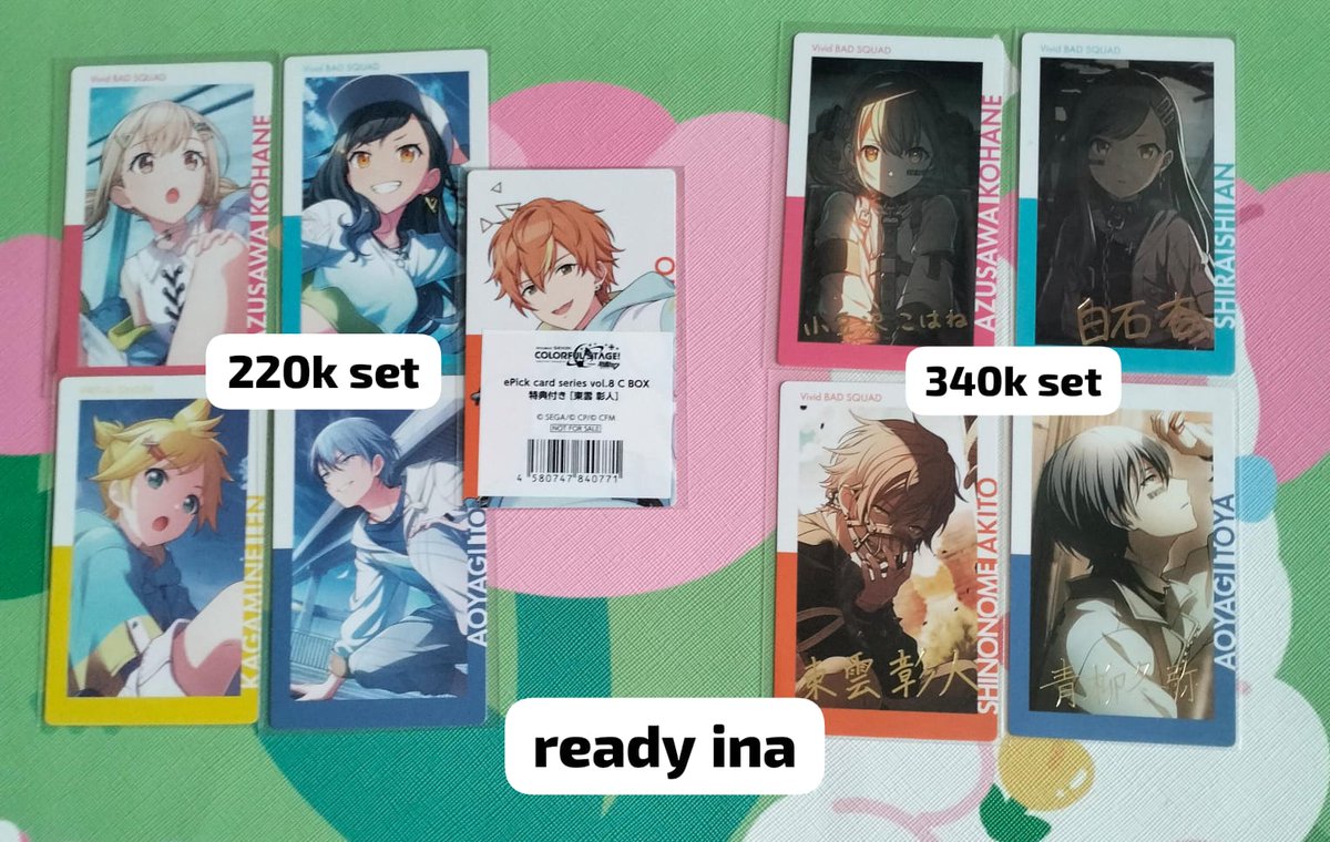 🥁 #hcmtsell WTS READY INA

VBS epick flyer set &amp; hitsuji foil

💖 harga tertera di pic
💖 boleh keep min. DP 50% (pelunasan dlm 1 bln)
#warungproseka #warungprsk #warunganime