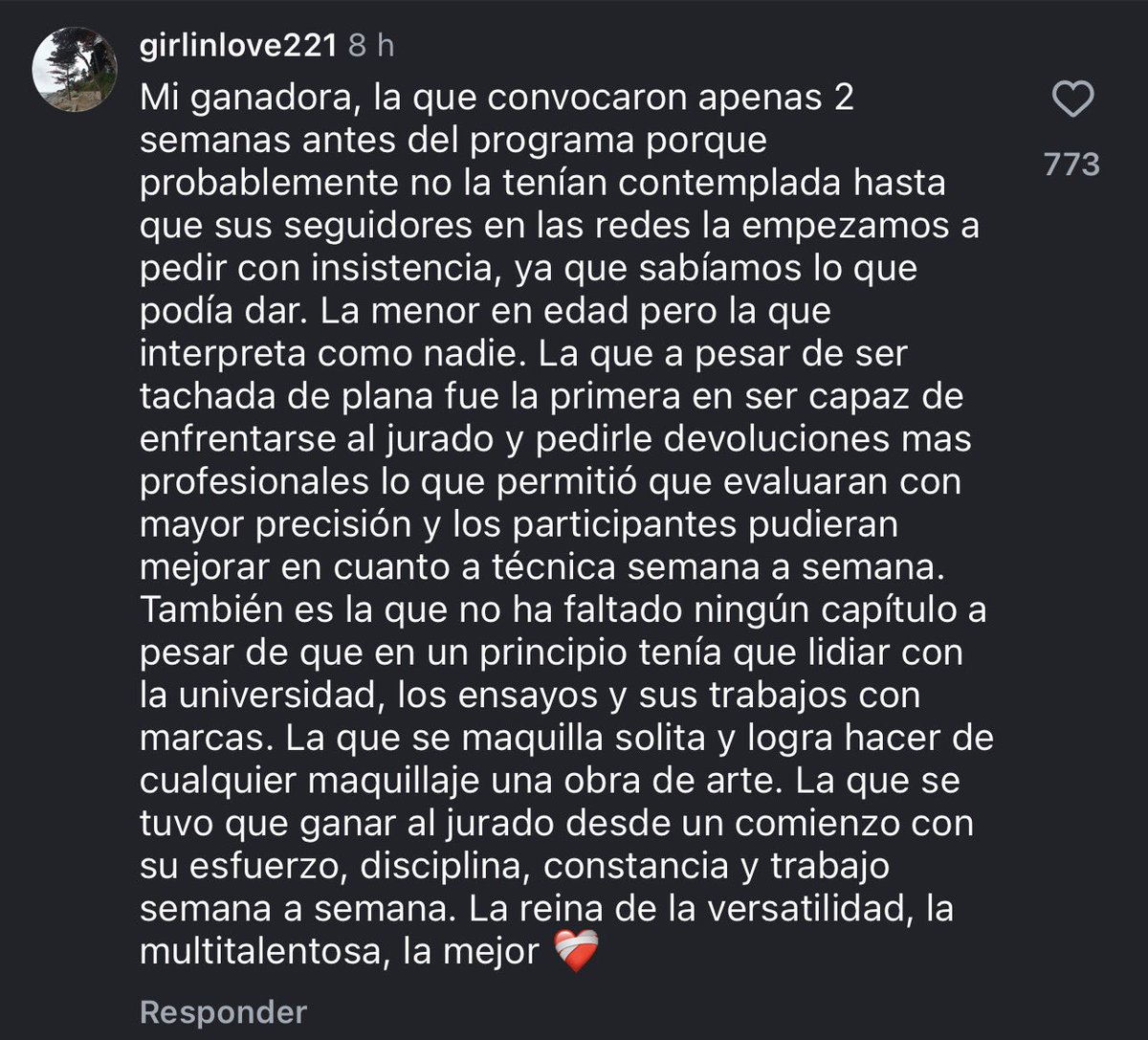 Nico_Gallardo10's tweet photo. Ayer vi este comentario en Instagram a favor de Skar Labra, y me dieron ganas de compartirlo, nose si la gente quiere opinar al respecto? (Yo estoy totalmente de acuerdo) LA REINA DE LA VERSATILIDAD 🙌🏻❤️ #FiebreDeBaileCHV https://t.co/u5cQoWNqrR