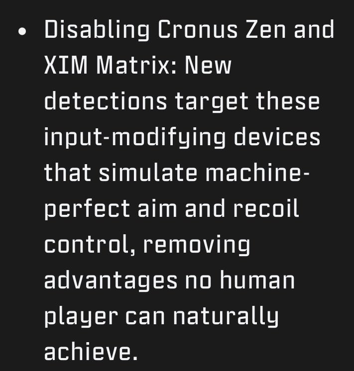 Here we go - maybe that’s were my recent 25 confirmed reports batch for “Console Only” comes from…

callofduty.com/blog/2026/02/c…

<a href="/CODUpdates/">Call of Duty Updates</a> #Ricochet #Anticheat <a href="/CallofDuty/">Call of Duty</a> #BlackOps7 #BO7 #Warzone

#Cronus #Zen #Titan #XIM