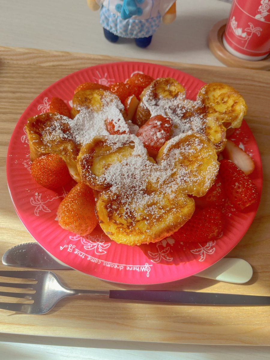 冷凍保存しておいたミッキーをフレンチトーストにした