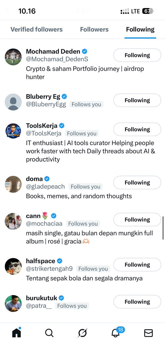 Ini br kena anomali apa gimana ya? Tab following cuman 15. Tp pas cek udah follow banyak banget. 😩