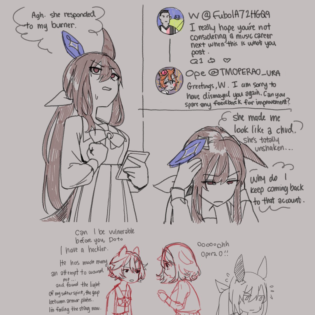 dungeonBGM's tweet image. ayabe and her long term parasocial relationship with opera os online presence