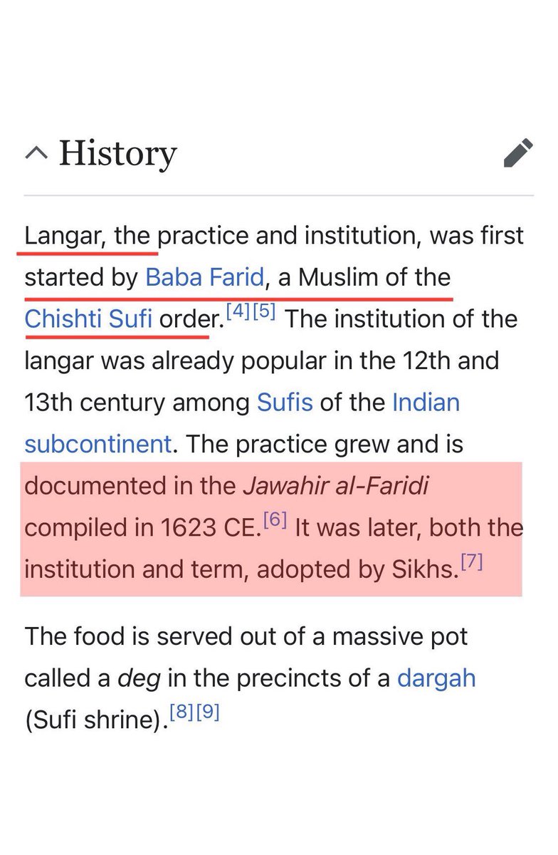 RealandFake01's tweet photo. @MrinalPande1 You are right langar not the concept of Sanatan,Sanatan have concept of Bhandara, langar is Persian word and started by Sufi. Islam and sikhi both are same concept of langar ,Ajmer Sharif have a 2 degh(choti degh and Badi Degh) Sikh have same Degh concept. @punjabkibaat @kkmkb212 https://t.co/PzGa30UZK1