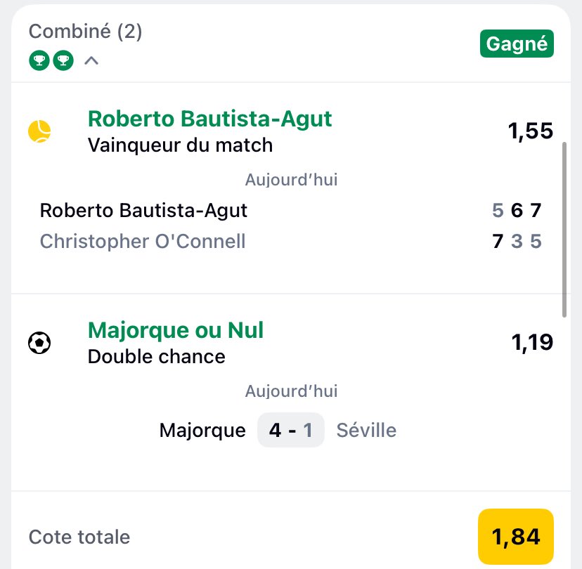 1,72✅🎯 (CONFIANCE 80%)

3,45✅🎯 (MURPHY MEILLEUR SCOREUR)

1,72✅🎯 (PUBLIC TELEGRAM🎁)

1,84✅🎯 (PUBLIC TELEGRAM🎁)

Les gars simple je vous ai totalement régalé ce soir ou pas ? Que ce soit dans le groupe privé ou en public sur mon canal on a fait un total carnage🫡💰