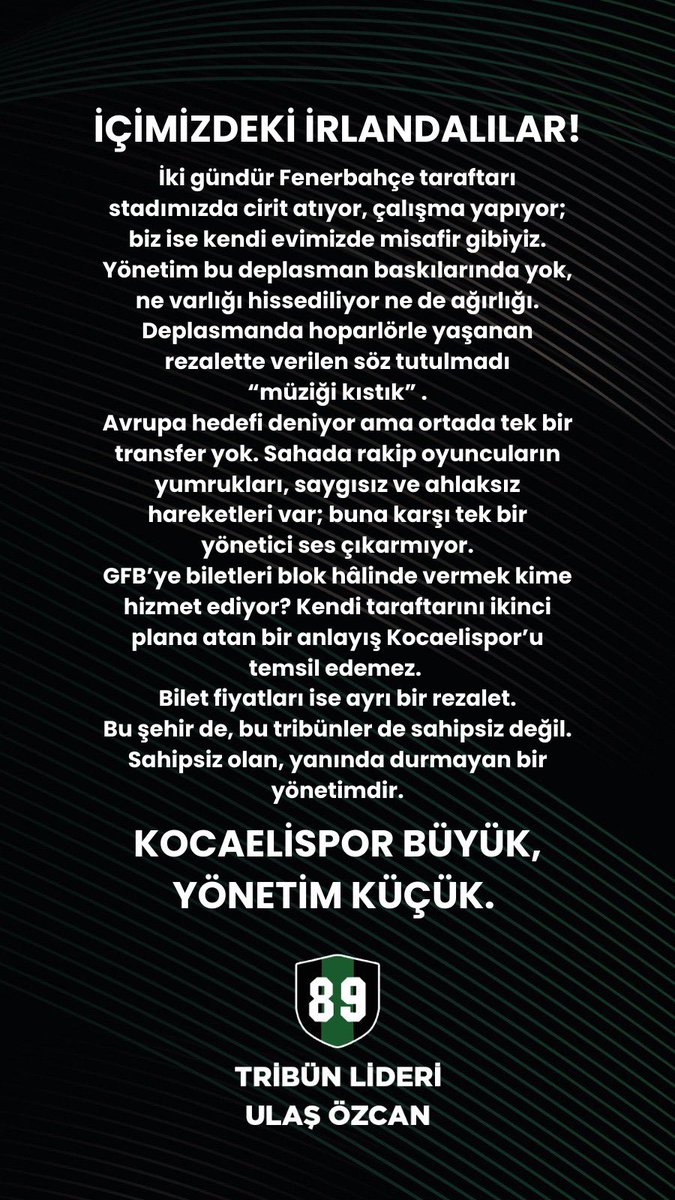 ulasozcan1989's tweet photo. KOCAELİSPOR BÜYÜK, yönetim küçük https://t.co/0dFcUYamI3