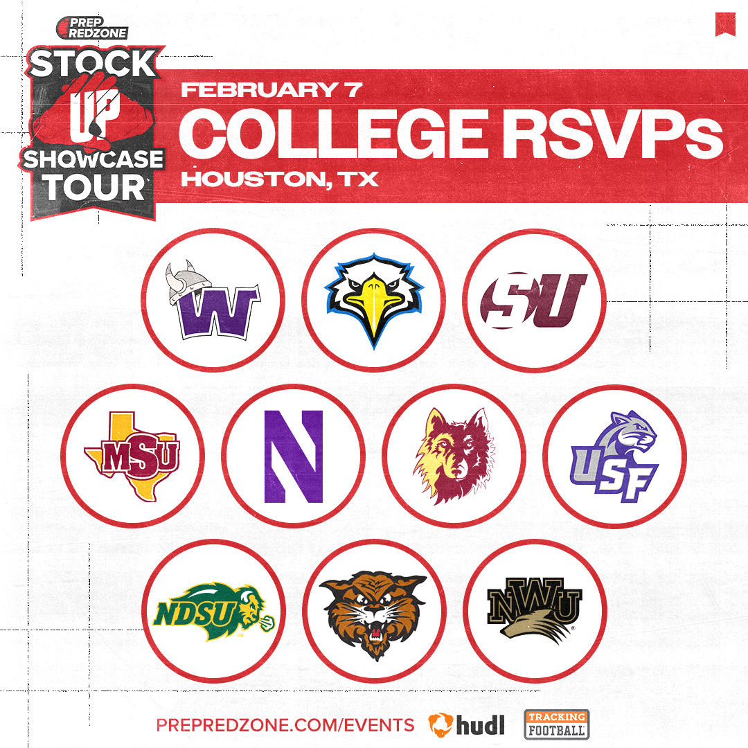 PrepRedzoneTX's tweet photo. 🚨UPDATED COLLEGE RSVPs🚨

Don't miss your chance to get noticed by college scouts and @PrepRedzone scouts. Sign up today to claim your spot for the Houston Stock Up Showcase!

Register: https://t.co/jMZIr1a93W https://t.co/8vnKyyajY3