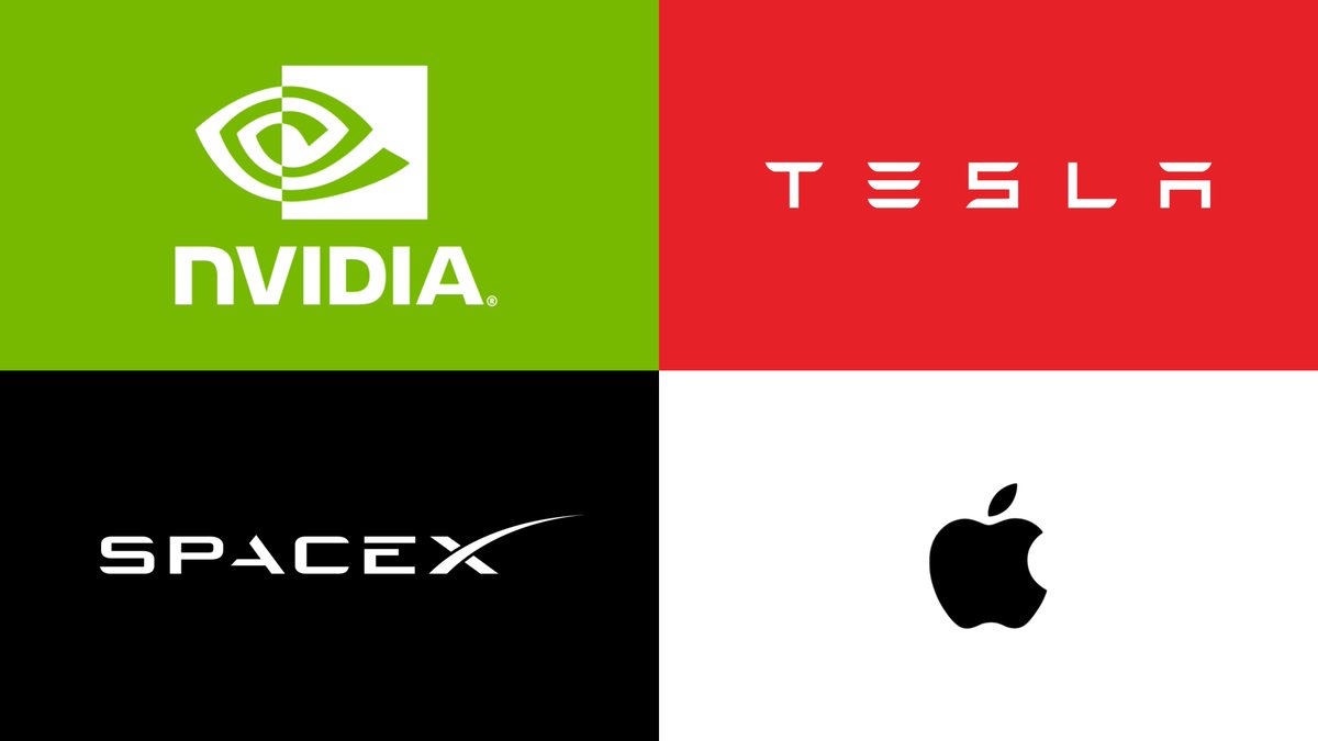 SawyerMerritt's tweet image. Top 12 most valuable companies on Earth right now:

1) Nvidia: $4.5T
2) Alphabet: $4.2T
3) Apple: $4T
4) Microsoft: $3.1T
5) Amazon: $2.6T
6) Meta: $1.8T
7) TSMC: $1.8T
8) Saudi Aramco: $1.65T
9) Tesla: $1.6T
10) Broadcom: $1.6T
11) SpaceX: $1.25T
12) Berkshire Hathaway: $1.05T