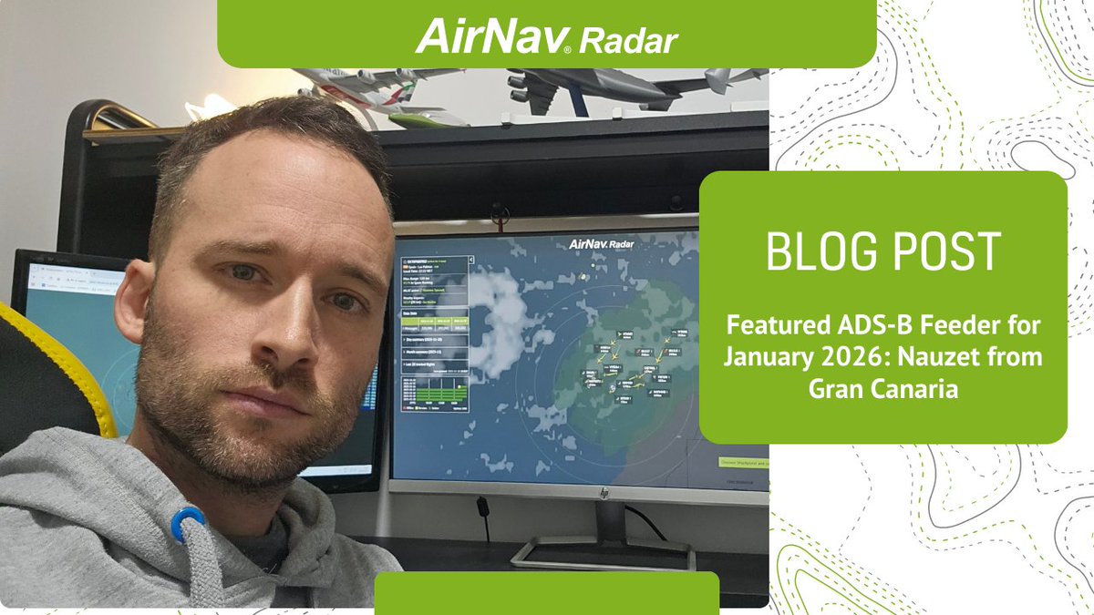 AirNavRadar's tweet image. ✈️ Meet the feeder of last month!

For January 2026, we headed to Gran Canaria 🇮🇨 to highlight Nauzet, an aviation enthusiast whose passion helped keep our ADS-B network running strong.

👉 Full story here:
airnavradar.com/blog/featured-…

#ADSB #Aviation #Stories #FlightTracking