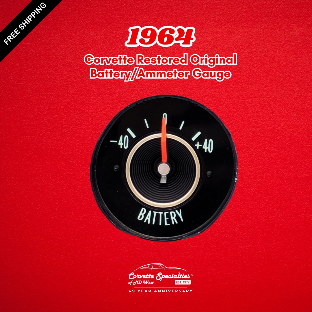 CSofMDWest's tweet photo. Grab this 1964 Corvette Restored Original Battery/Ammeter Gauge on our website ⚡ Only 1 left in stock!

💻 : https://t.co/Vanvxvm00K

#corvetteparts #corvettepartsandaccessories #corvette #chevy #stingray https://t.co/TzRAhTI2pc