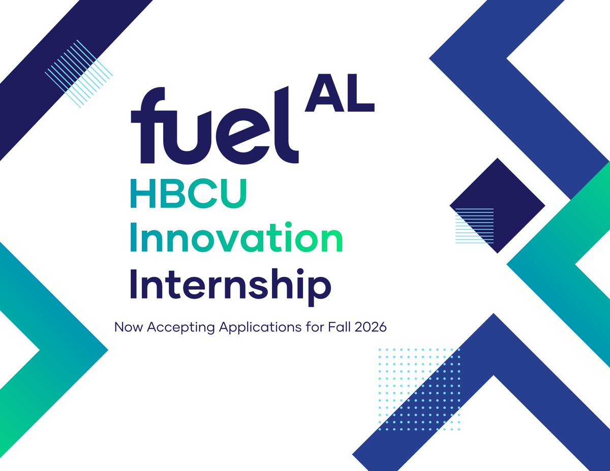 fuelalabama's tweet photo. 🚀 Applications are OPEN for the Fall 2026 FuelAL HBCU Innovation Internship Program!

🎓 12-week, PAID internship
💼 Work with startups &amp; innovation orgs across Alabama
📈 Build real-world leadership &amp; technical skills
⏰ Apply by March 6, 2026
👉 https://t.co/U7ndtWrQaR https://t.co/CNHfsa1Cbt