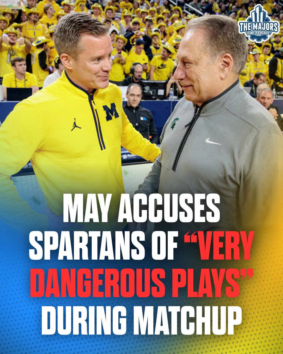 Michigan head coach Dusty May accused the Michigan State Spartans of making “very dangerous plays” during the weekend rivalry matchup with the Michigan Wolverines.