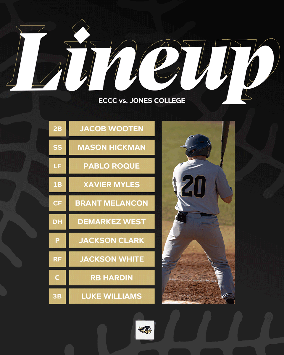 Game 2 Lineup 🔥

#NJCAA | <a href="/ECCCBaseball/">ECCC Baseball</a>