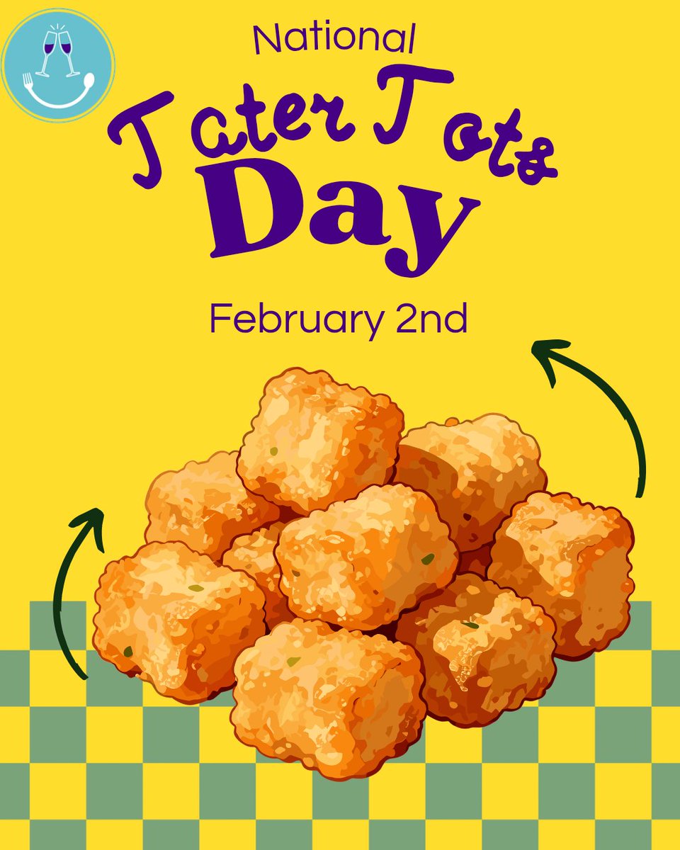holidaylicious_'s tweet photo. Proof that perfection comes in small, crispy bites.
Happy National Tater Tot Day to the snack that never lets us down.

#NationalTaterTotDay #TaterTots #FoodHoliday #SnackGoals #ComfortFood #Holidaylicious #myholidayworld https://t.co/p2OVGsT68y