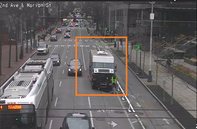 2番線駐車 caution