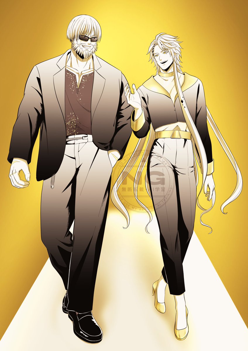 #9回戦に着てもらった

レオさん、ブランドの服描いたつもりが893になっちった。
きっとこの後いろんな人と喧嘩して裏社会の陰謀に巻き込まれていくんだろうな。

アポロンにはレディース服着せちった。
脚線美を描きたくて...
(描けてるかは分からぬ)