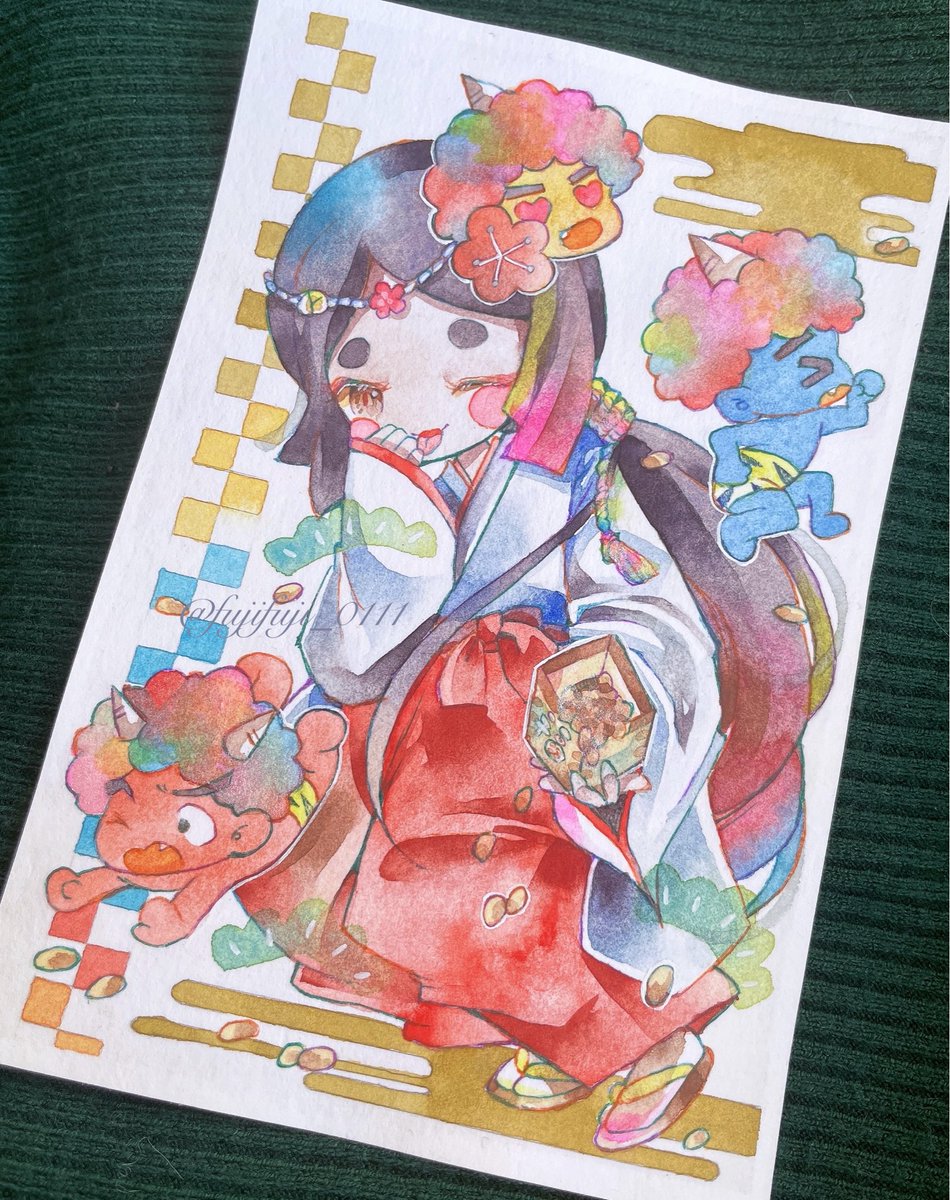 ✨👹節分👹✨ #透明水彩#illustration