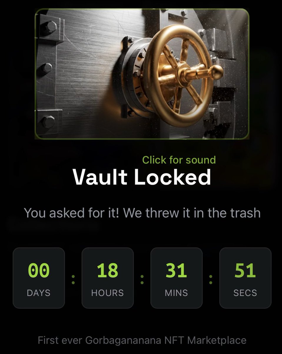 Only hours away 👀

The first NFT marketplace on <a href="/Gorbagana_chain/">Gorbagana Chain (trashnet arc)</a> 

You asked for it. We threw it in the trash