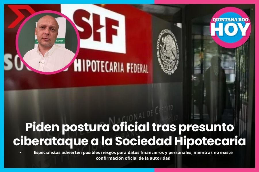 QuintanaRooHoy1's tweet image. #QuintanaRoo 🏠💻 | Tras difundirse en #redes sociales un presunto #ciberataque a la Sociedad #Hipotecaria Federal (SHF), #especialistas del sector #inmobiliario pidieron a las #autoridades emitir un posicionamiento #oficial
wp.me/p9prmQ-23Rr