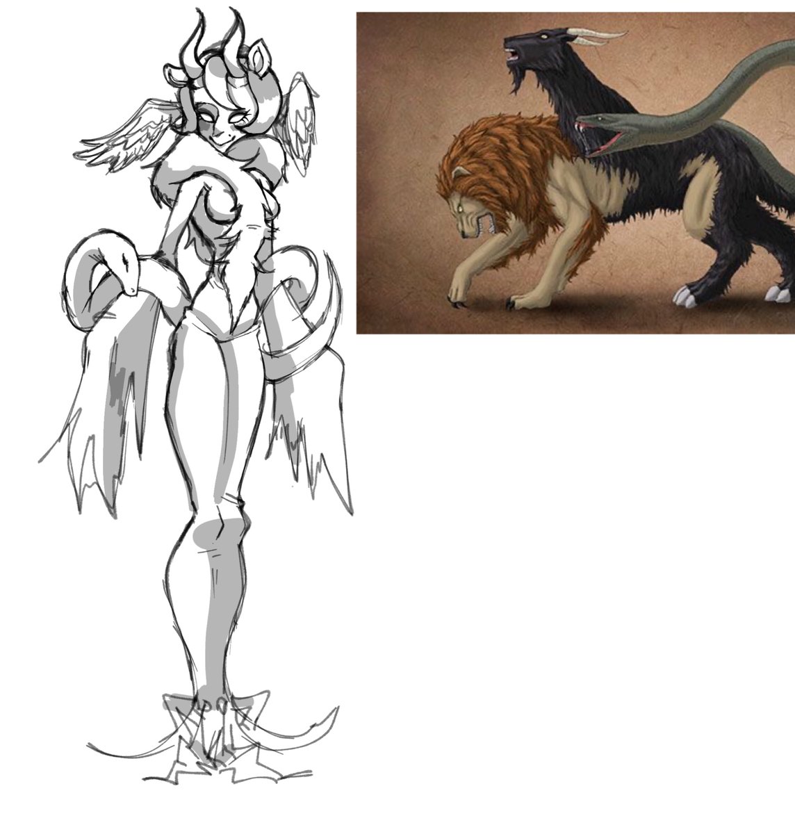 DToxicade87639's tweet photo. little scetch of Chimera’s hmanisation (idk) #artwork https://t.co/L6tMO4mAmk