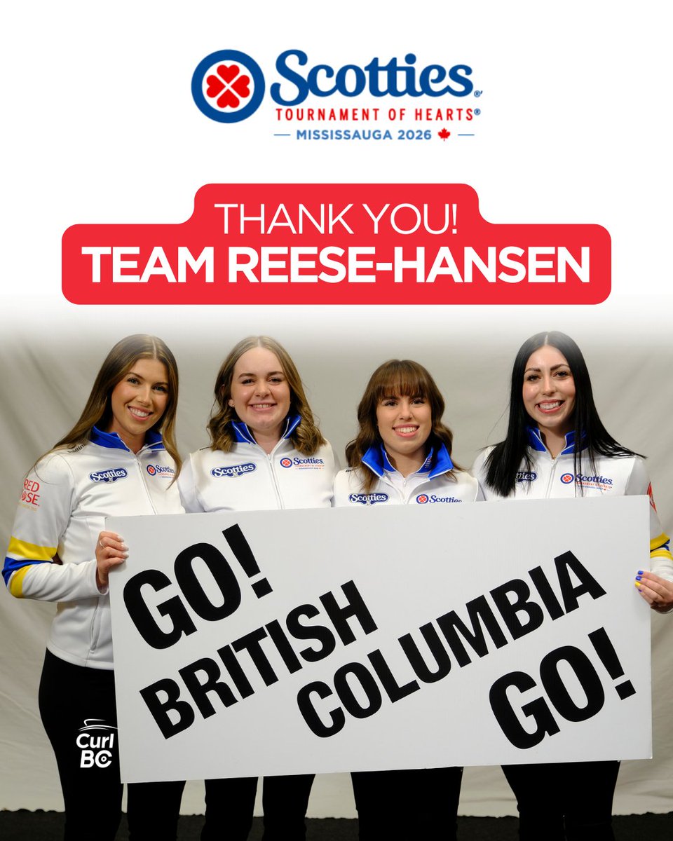 CurlBC's tweet image. 💙🥌 Thank you, Team Reese-Hansen!

Huge thanks to Team Reese-Hansen for proudly representing BC at the Scotties Tournament of Hearts. Your effort, resilience, and sportsmanship on the national stage made BC proud!

📸 Photo credit: Curling Canada
#GoBCGo #STOH2026