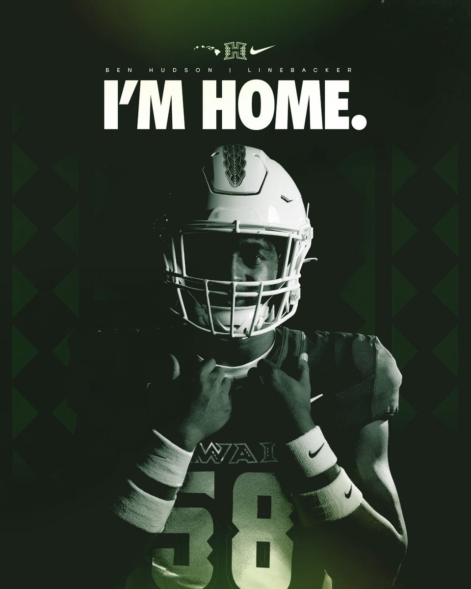 BHudson2022's tweet image. Thank you to @CoachCBhawaii  and @HawaiiFootball  for the Opportunity to become a Warrior ! 🟢⚫️ Ready to Rejoin the Lions Den 🦁
@CoachHudsonPC @HawaiiHuddle @UH_AlecWatt