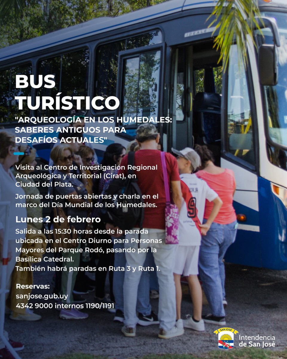 sanjose_turismo's tweet photo. #BusTurístico #ISJ en la sede del #CIRAT en #SanJosé 
Bienvenida a cargo de Mag. #JavierLemos y Mag. #JohannaTrincavelli 

Actividad en adhesión al 
#DíaMundialdelosHumedales
#DMH2026 #WWD2026
#CelebratingWetlands #WetlandsandCulture #ODS  #WetlandsandCulturalHeritage https://t.co/Yiov5VVoLN