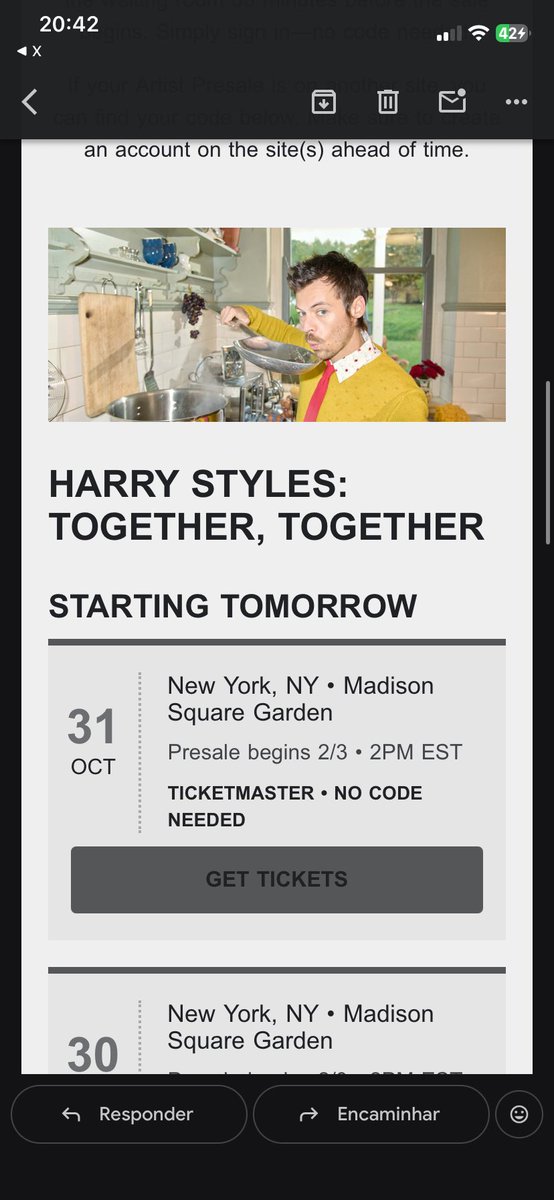 I FINALLY GOT MY LINKS FOR HARRY ARTIST PRESALE TOMORROW