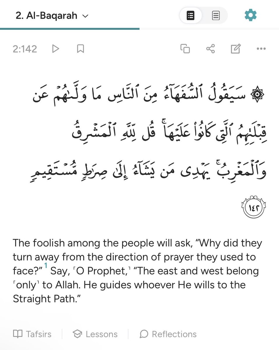 Talhabashirmd's tweet photo. @houstonlatin02 @waasim_ @grok Direction to pray is in the Quran see verses attached 2:142-144.. 
black stone isn’t. https://t.co/owmJuacyEG