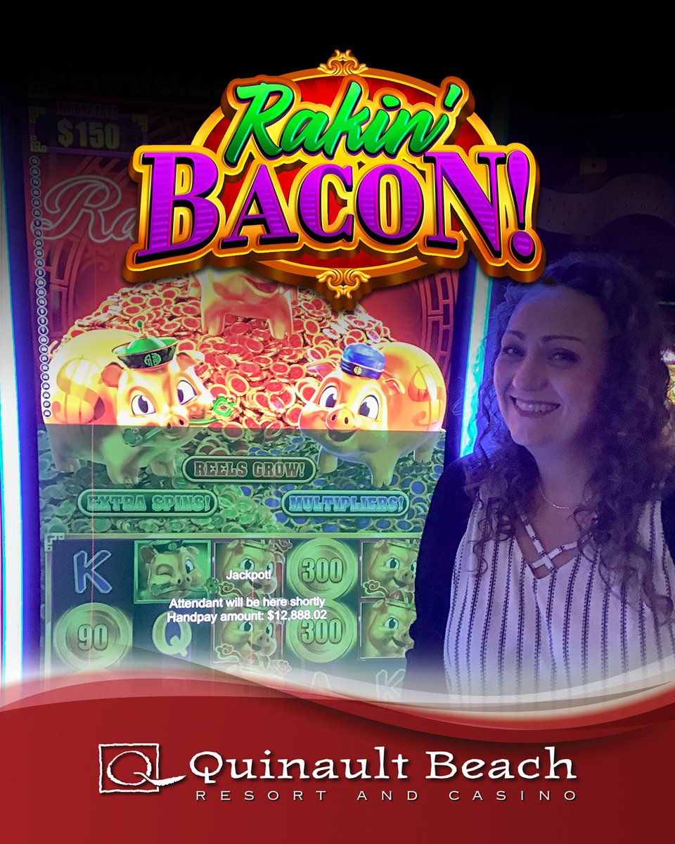 QBRC's tweet photo. 🥓 Bringing in the Bacon! 🥓

A $2.50 bet turned into a jaw-dropping $12,888.02 win on our Rakin' Bacon machine! Congratulations to our lucky guest! Who’s feeling lucky enough to be next?

 #jackpot #BIGWIN #gambling #fun #money #casino #resort #beach #QBRC #winnershappenhere https://t.co/mluUcu7nI6