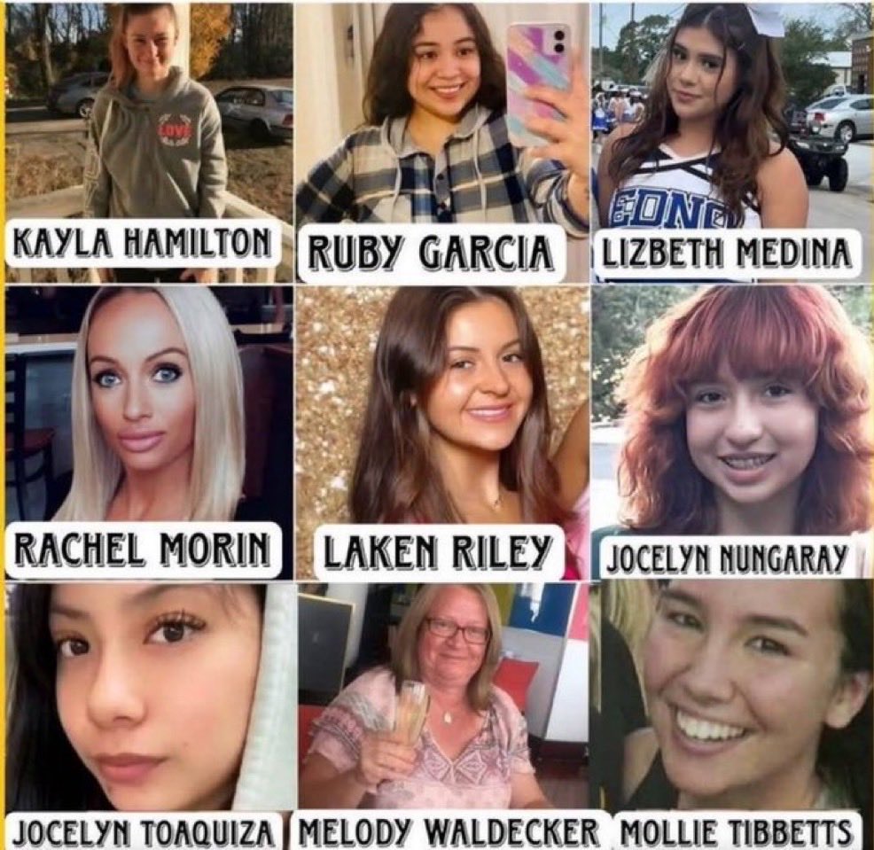 On tonight’s news, ABC, NBC, CBS &amp; CNN just spent more time covering the disappearance of Savannah Guthrie’s mother than they spent on all of these women &amp; children who were brutally raped &amp; murdered by illegals due to Biden’s 4 years of open borders.
Democrats…??  Crickets.