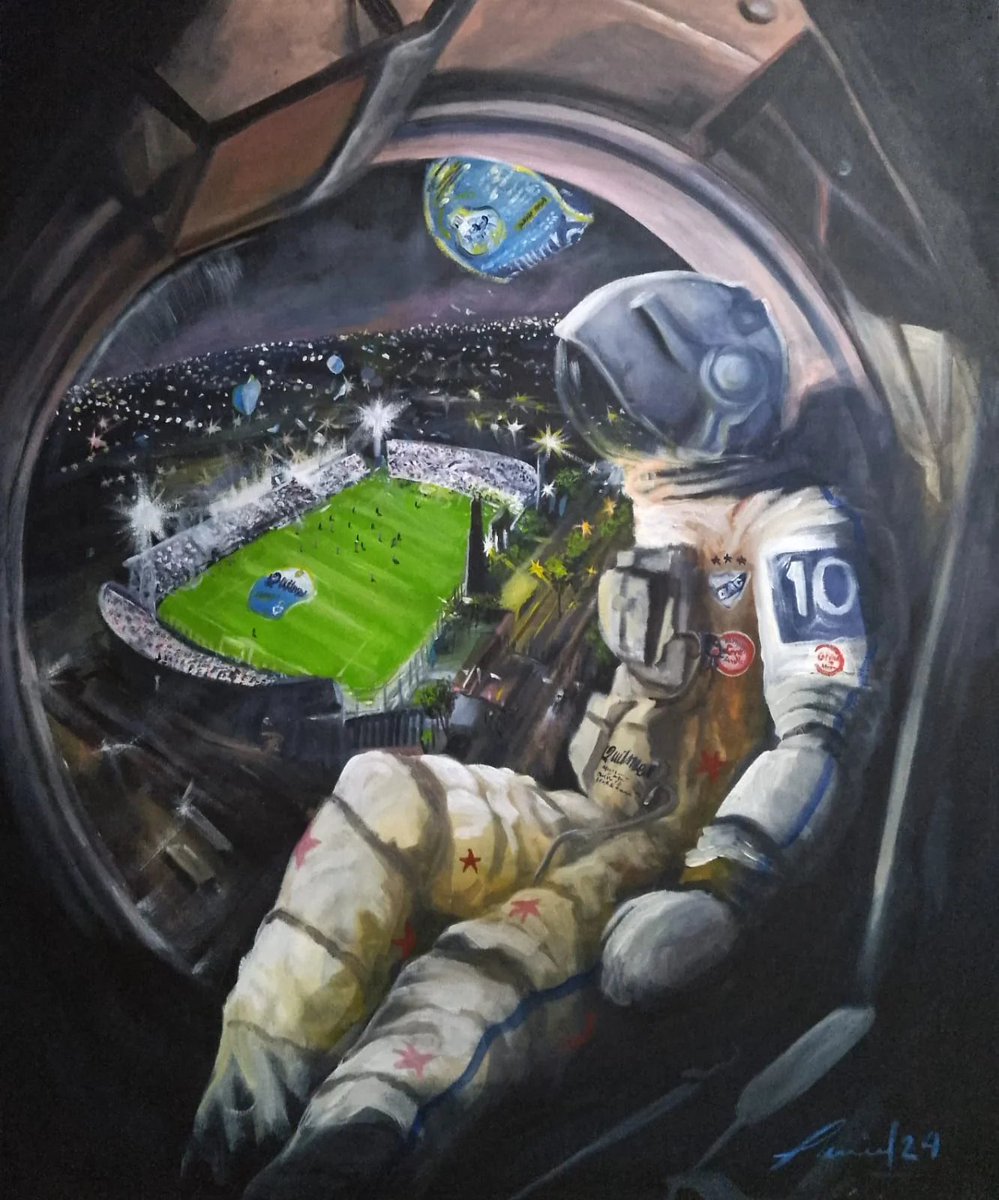 🎂 El Capitán del Espacio cumple 64 años.

🔝 Un ícono de nuestra ciudad y, para muchos, el alfajor más rico del planeta.

🎨 Quilmes y Capitán reflejados en esta obra de Daniel Ortega Beltrán en la Casa de la Cultura.