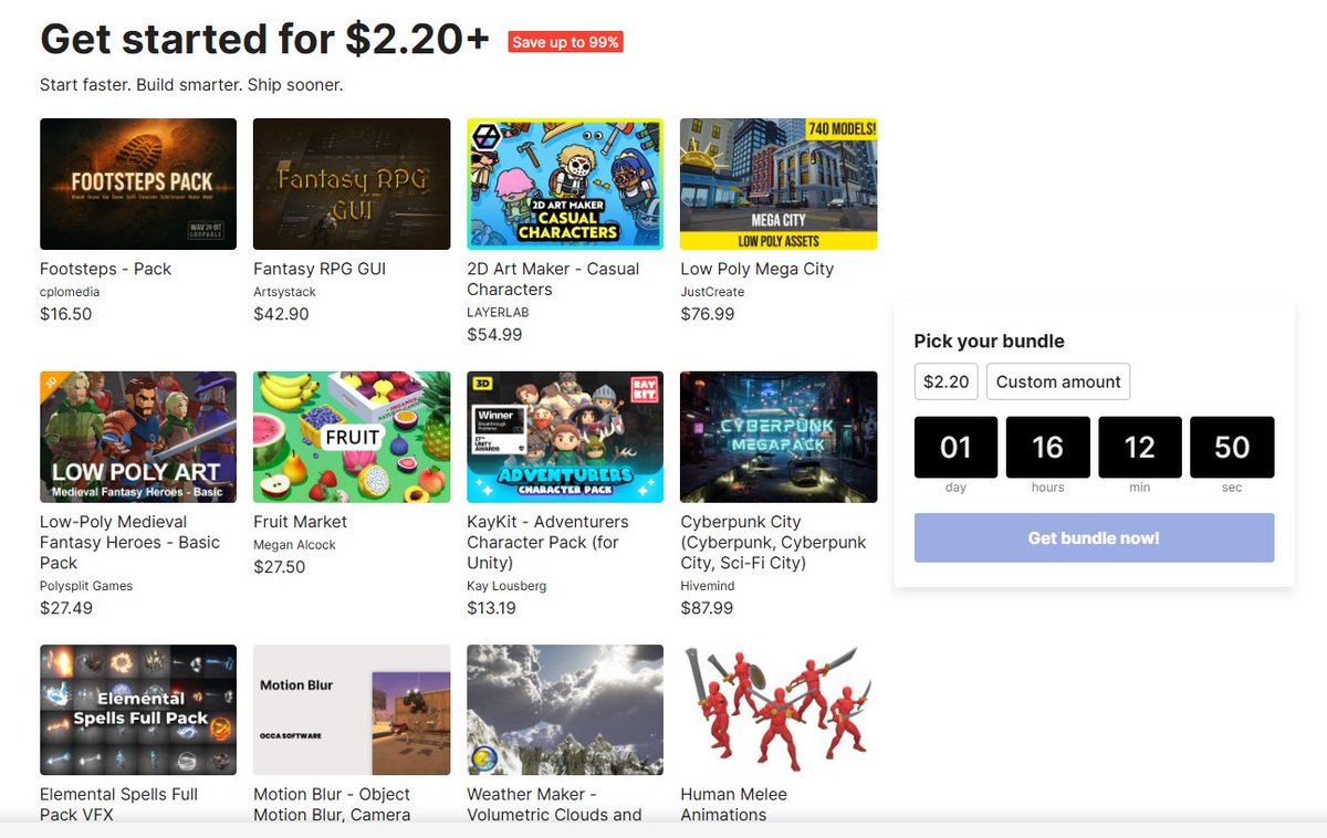 Unityのアセットストア 99%引きのセールは「明日の25時」までです
