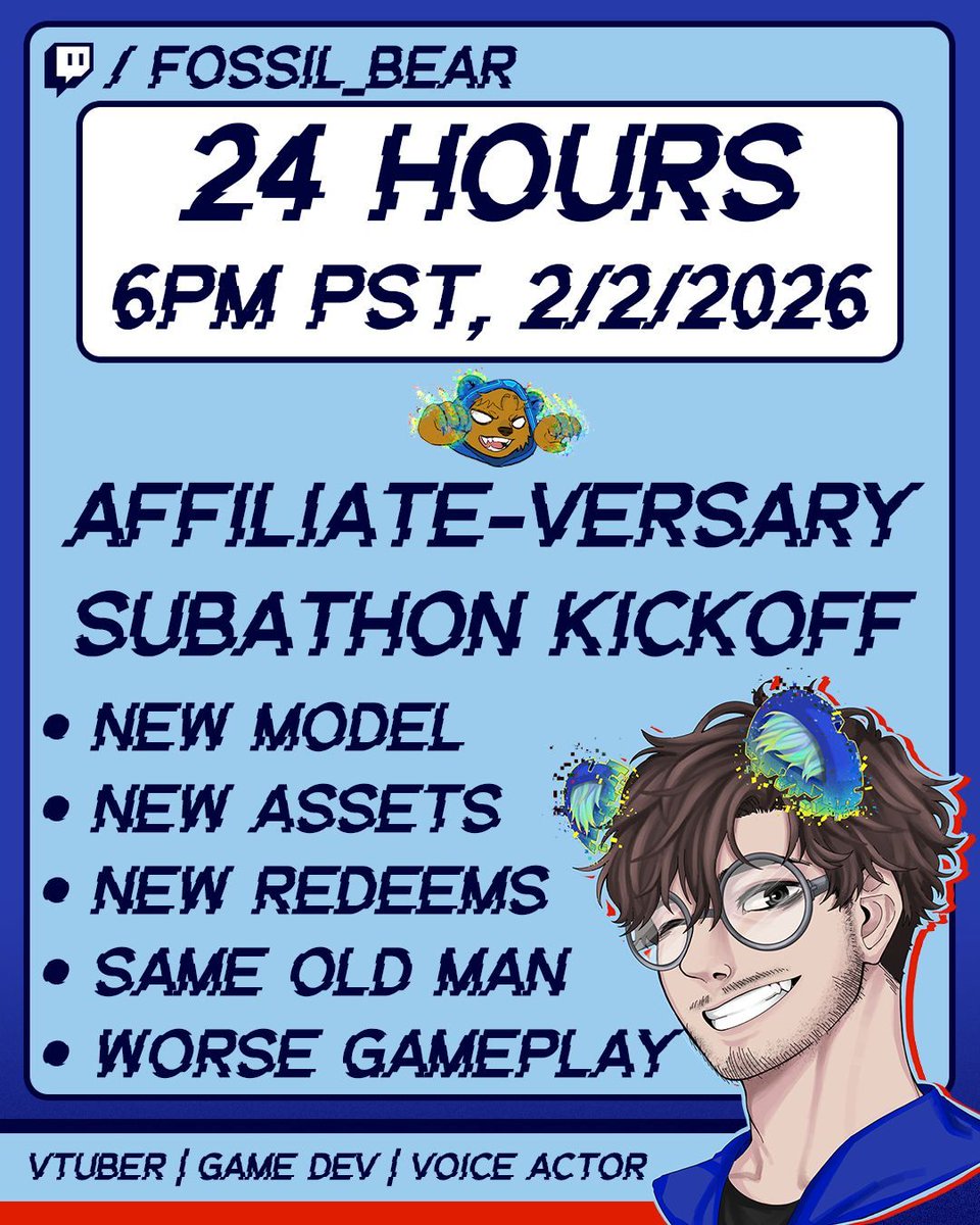 i've been an affiliate for a year now, so let's celebrate a little bit with 24 hours of fossil
brand new model too, put on your 3d glasses and i hope to see yall there o7