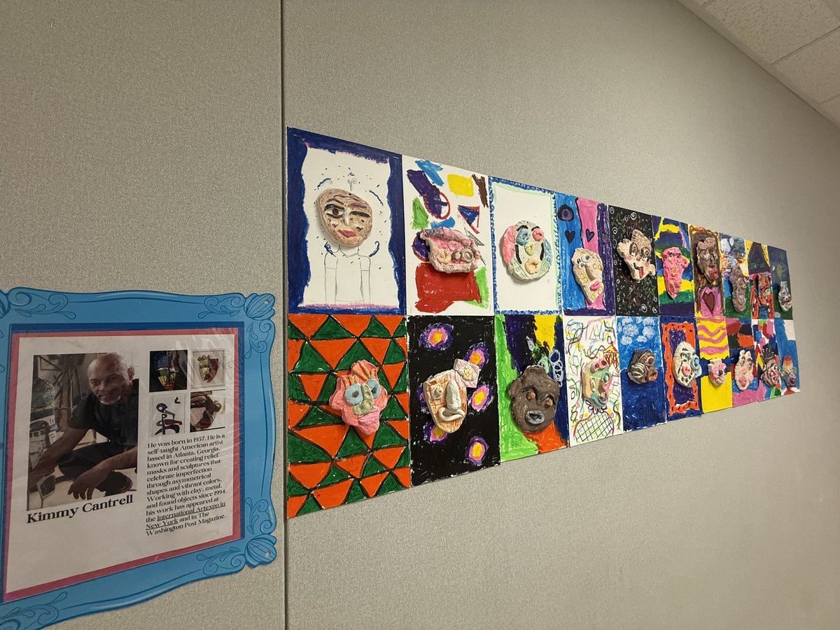 mslowpaz's tweet photo. Our #fifthgrade @Cypresswood_ES #WorkshopWolves created portraits inspired by the work of artist #KimmyCantrell @dr_xm_davis @soniacruso @RayMondragon @drgoffney #AldineStory #BlackHistoryMonth @AldineArt https://t.co/EPV4YNM5CC