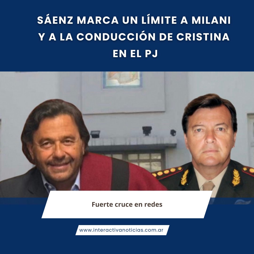 Sáenz marca un límite a Milani y a la conducción de Cristina en el PJ

interactivanoticias.com.ar/saenz-marca-un…