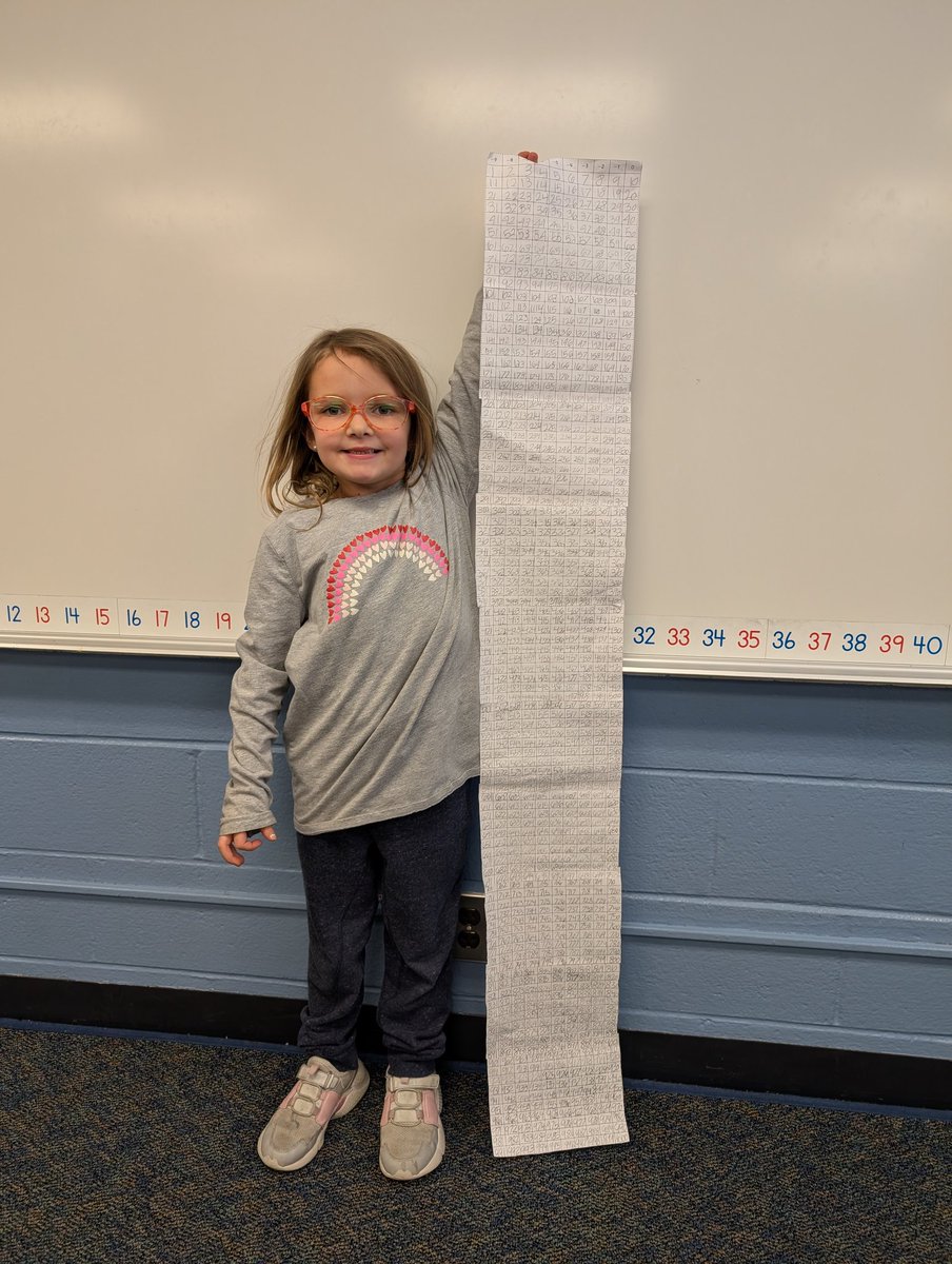 Avery was the first person in our class to make it to 1000!