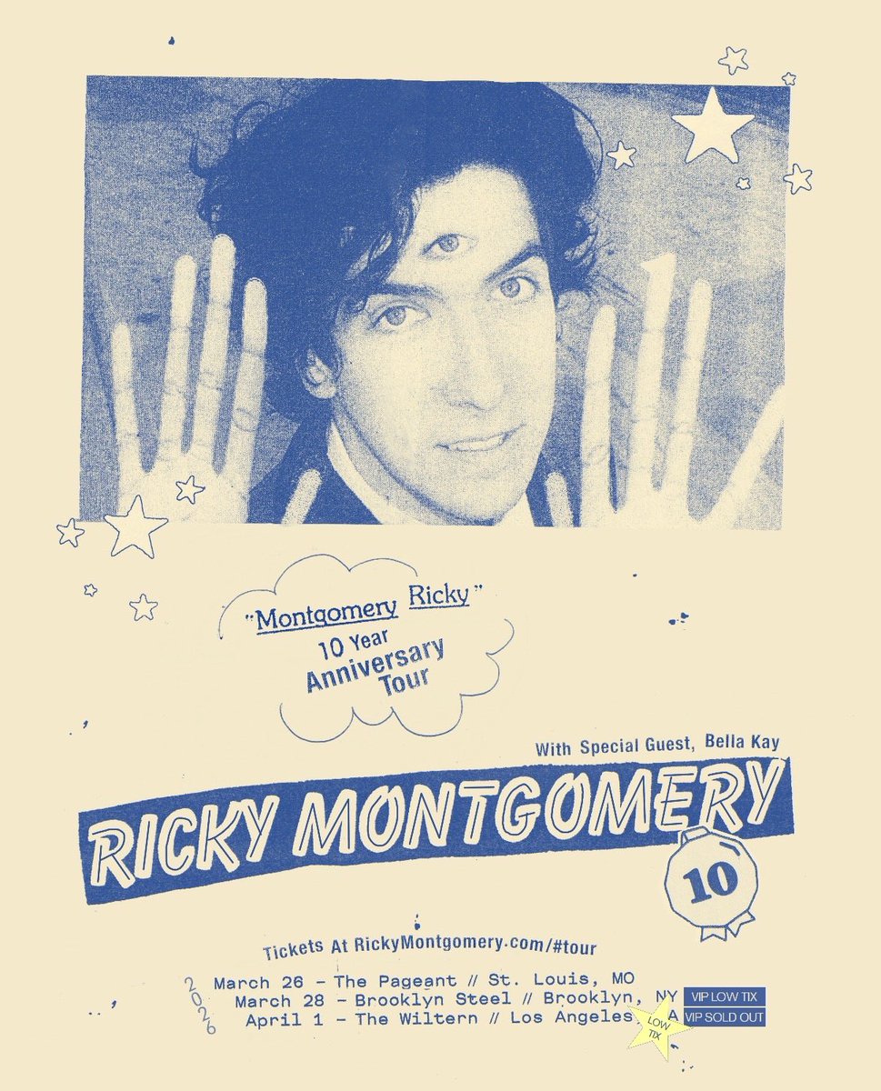 rohmontgomery's tweet photo. montgomery ricky 10 year anniversary tour. LA almost gone. NYC and STL closing in. it would mean a lot to me if we could sell out these shows 👨‍💼 https://t.co/ooNNeF4tm2