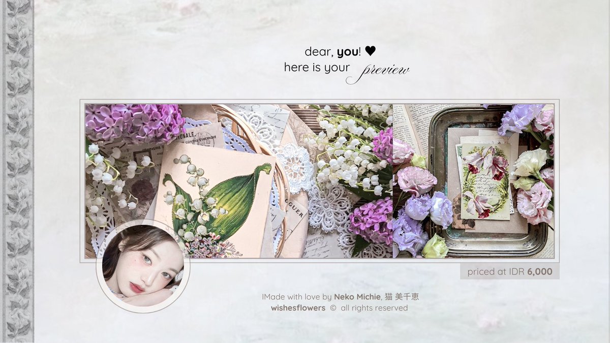 wishesflowers's tweet image. a repost would be very appreciated! 🍒

#zonauang #zonajajan |  morning, my dearest flowers. I have (8) ready stock layout from Wonyoung Jang latest updates. priced at IDR 6,000 and already available in JPG + PNG for avatars. knock and ring my bell if you are interested! ♡ 🌺