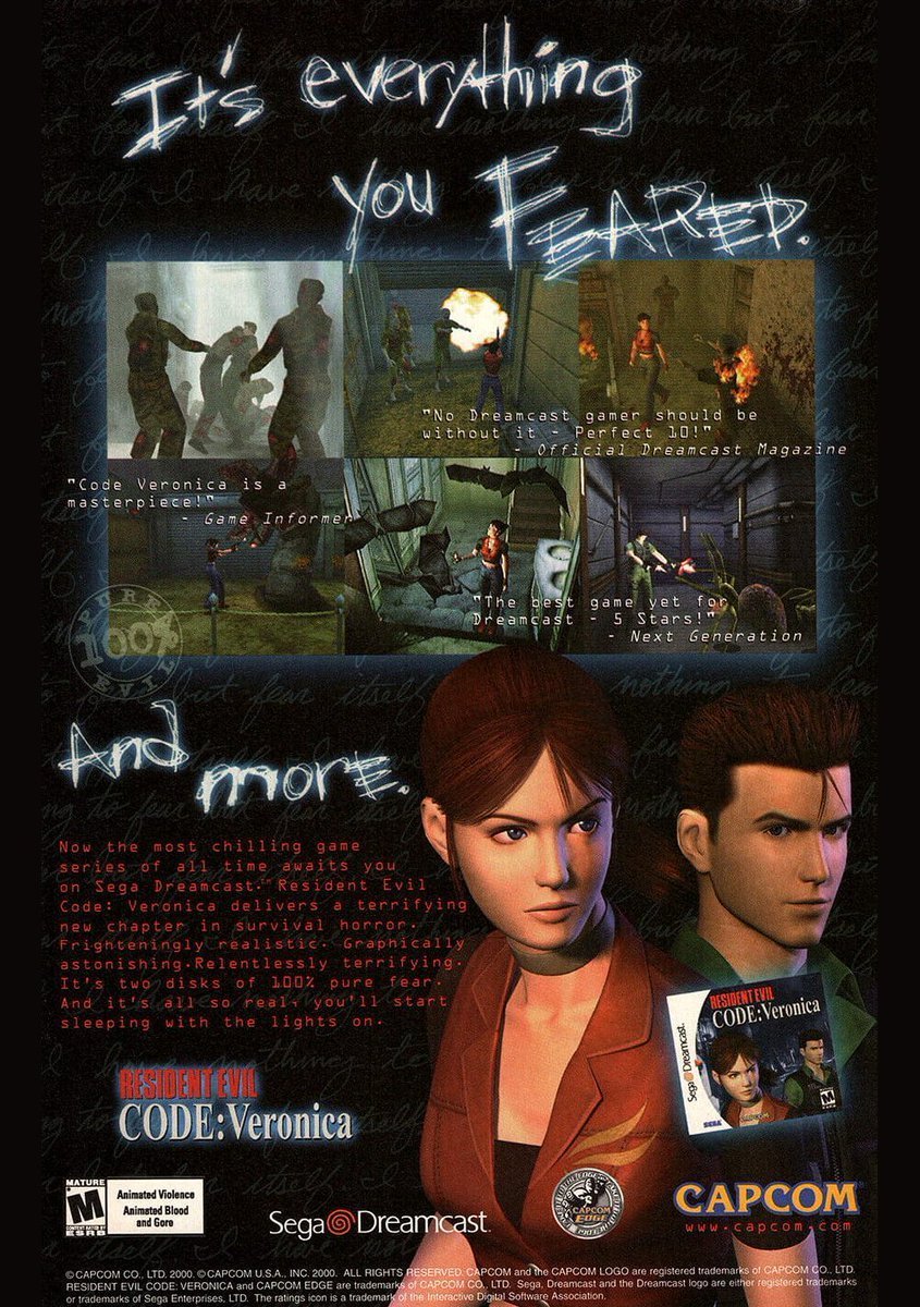 Resident Evil - Code: Veronica
Released 26 yrs ago today ❤️