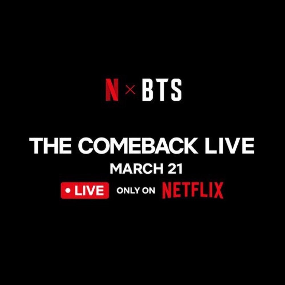 BTS will hold an exclusive comeback live performance for ‘ARIRANG,’ streaming March 21st on Netflix.
