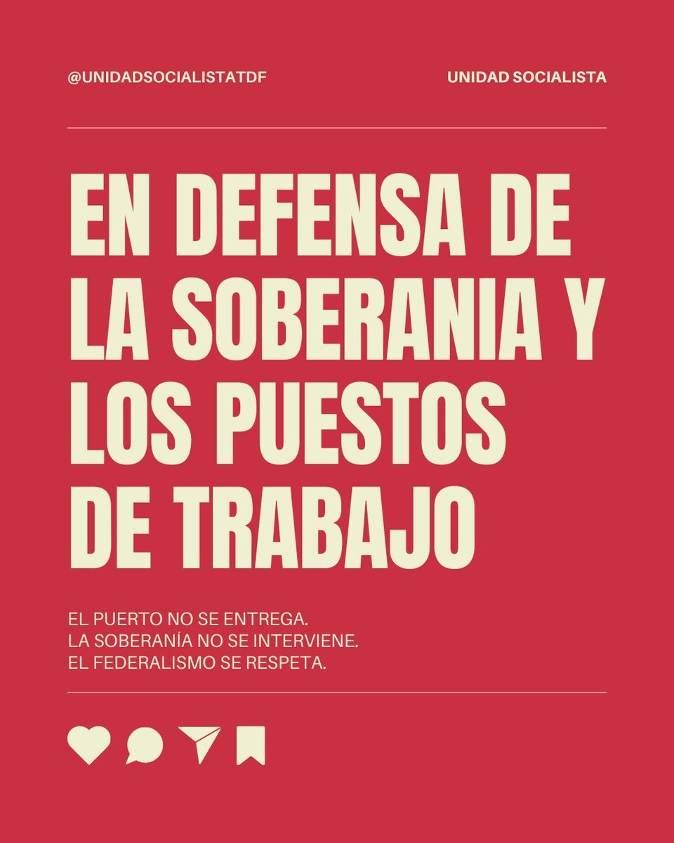 NO A LA INTERVENCIÓN DEL PUERTO DE USHUAIA
#Ushuaia #TierraDelFuego #Soberania #Federalismo #UnidadSocialista