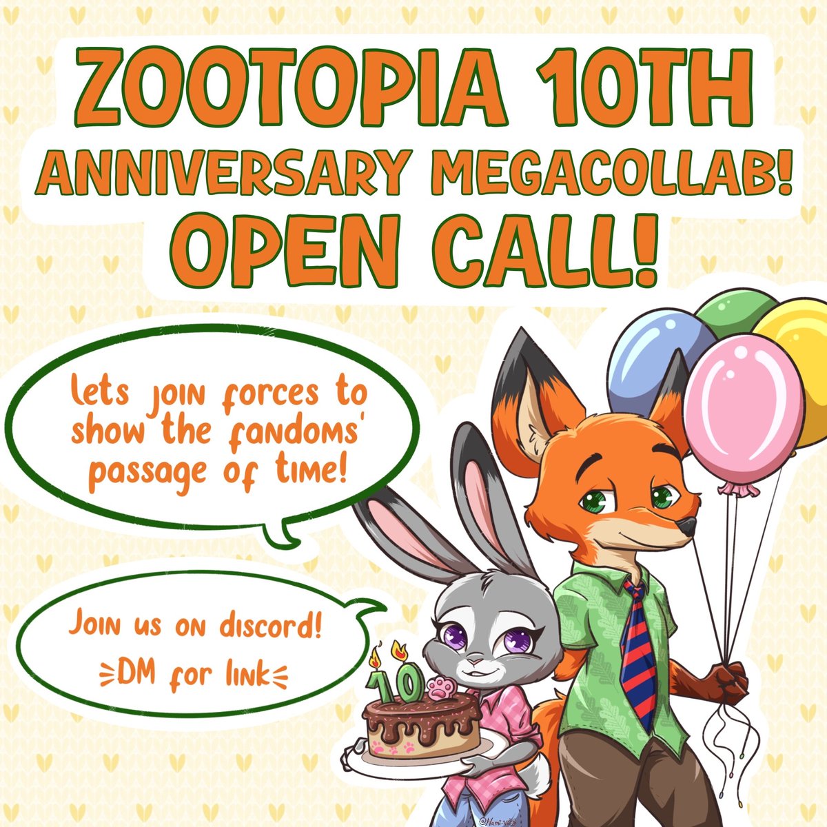 Zootopia_IAM's tweet photo. ‼️ATTENTION ALL ZOOTOPIA ARTISTS‼️
This is an open call for a celebratory collab for the 10th anniversary! Everyone is welcome,no matter the skill level or fandom time! Join us!
Please DM us for an invite to the official server! https://t.co/G1JA97M31I