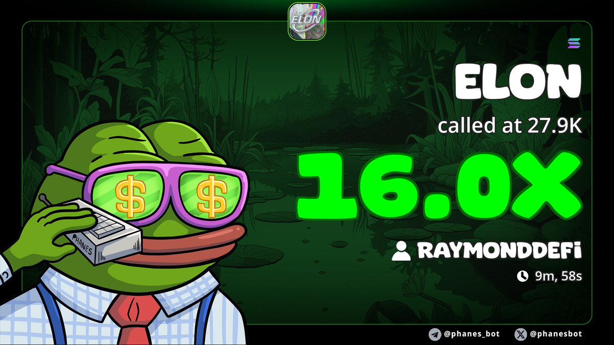 RaymondDefi's tweet image. 16X in 10 minutes 🧘

Ca: 4CesYCw1aStfrcWBoHdpFGuCegZDn35ig6NrCKo9pump

DYOR!!
#ELON