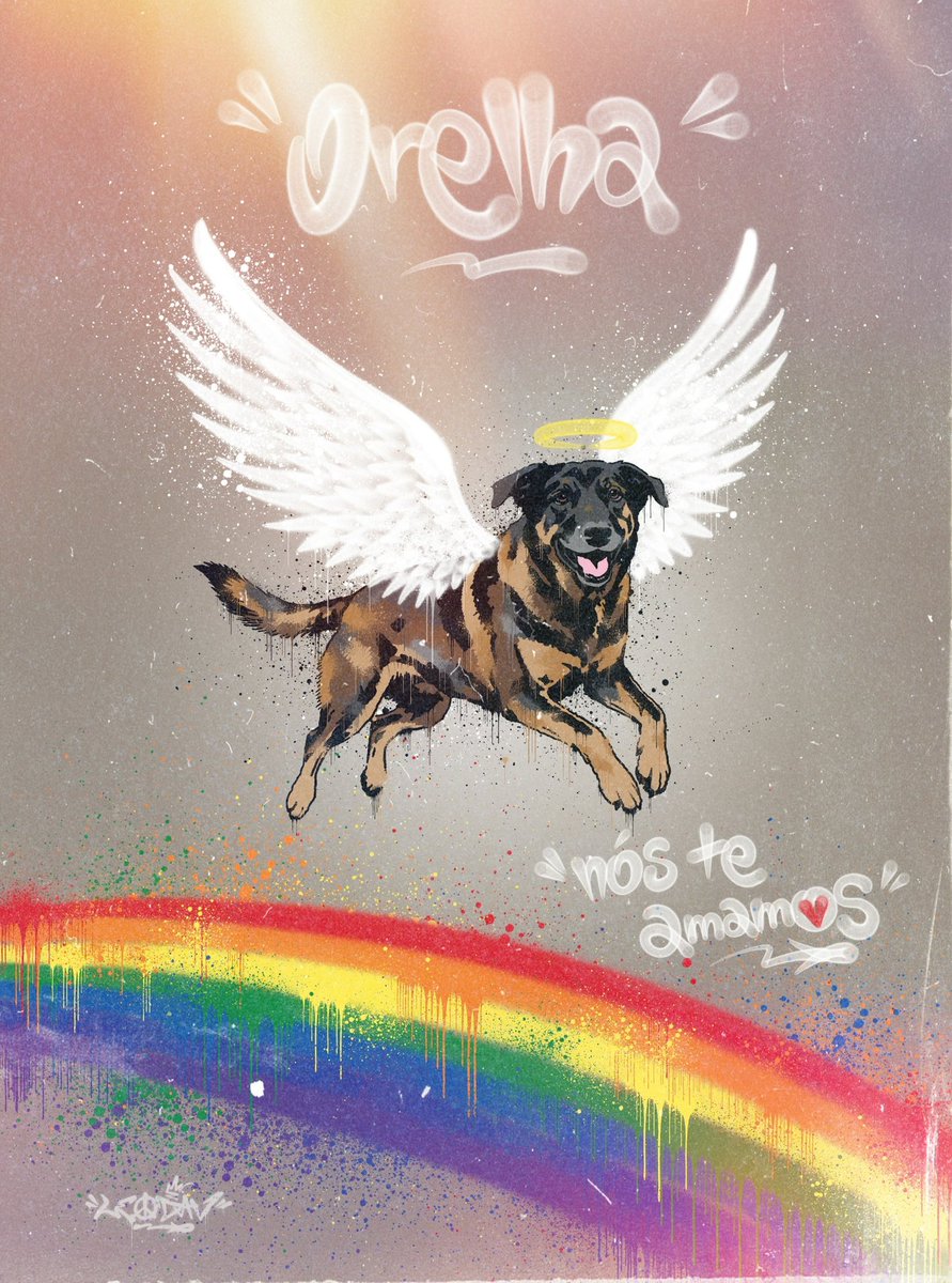 🌈 Adeus, Orelha. (잘 가, 오렐랴.)

브라질의 작은 마을에서 모두의 친구로 살았던 강아지, 오렐랴를 추모하며 그렸습니다.

저 또한 14살 된 래브라도 리트리버 ‘다정이’와 오랜 시간을 함께하고 있기에,
사람을 믿고 따랐을 오렐랴의 마지막이 남 일 같지 않아 더욱 가슴이 미어집니다.

비록