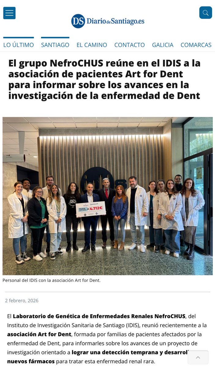 ArtforDent's tweet photo. Avanzando en la investigación de la enfermedad de DENT 

Empezamos febrero, mes de las enfermedades raras con esperanza e ilusión https://t.co/d2OMXF6G16