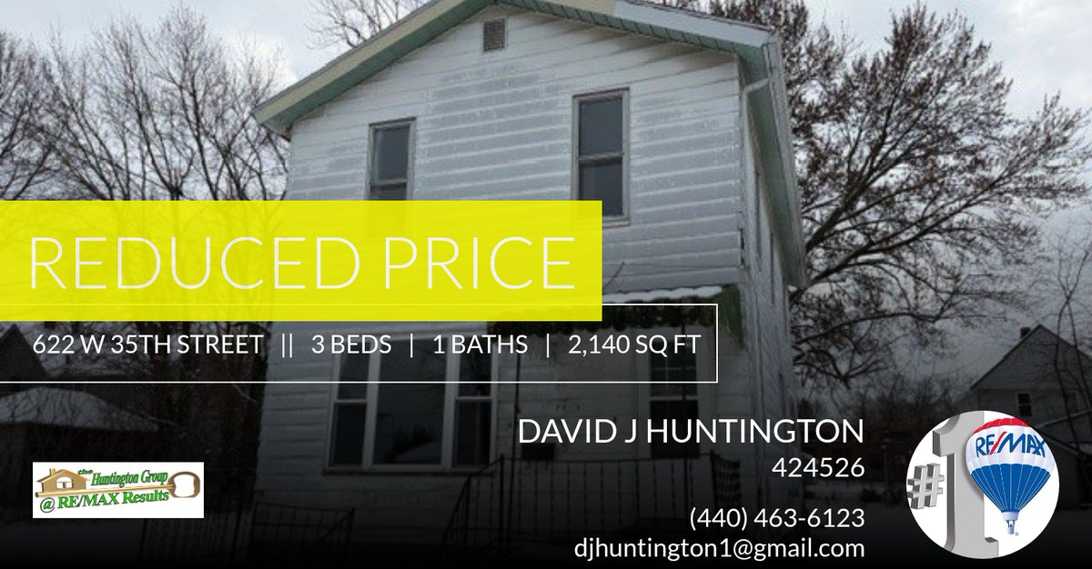 DJHSOLD's tweet photo. 📍 Reduced Price 📍 This recently reduced home at 622 W 35th Street in Ashtabula won't last long, so, don't wait to set up a showing! Reach out here or at (440) 463-6123 for more information! https://t.co/TmLk5PzO6h https://t.co/R7sge6p3Zv