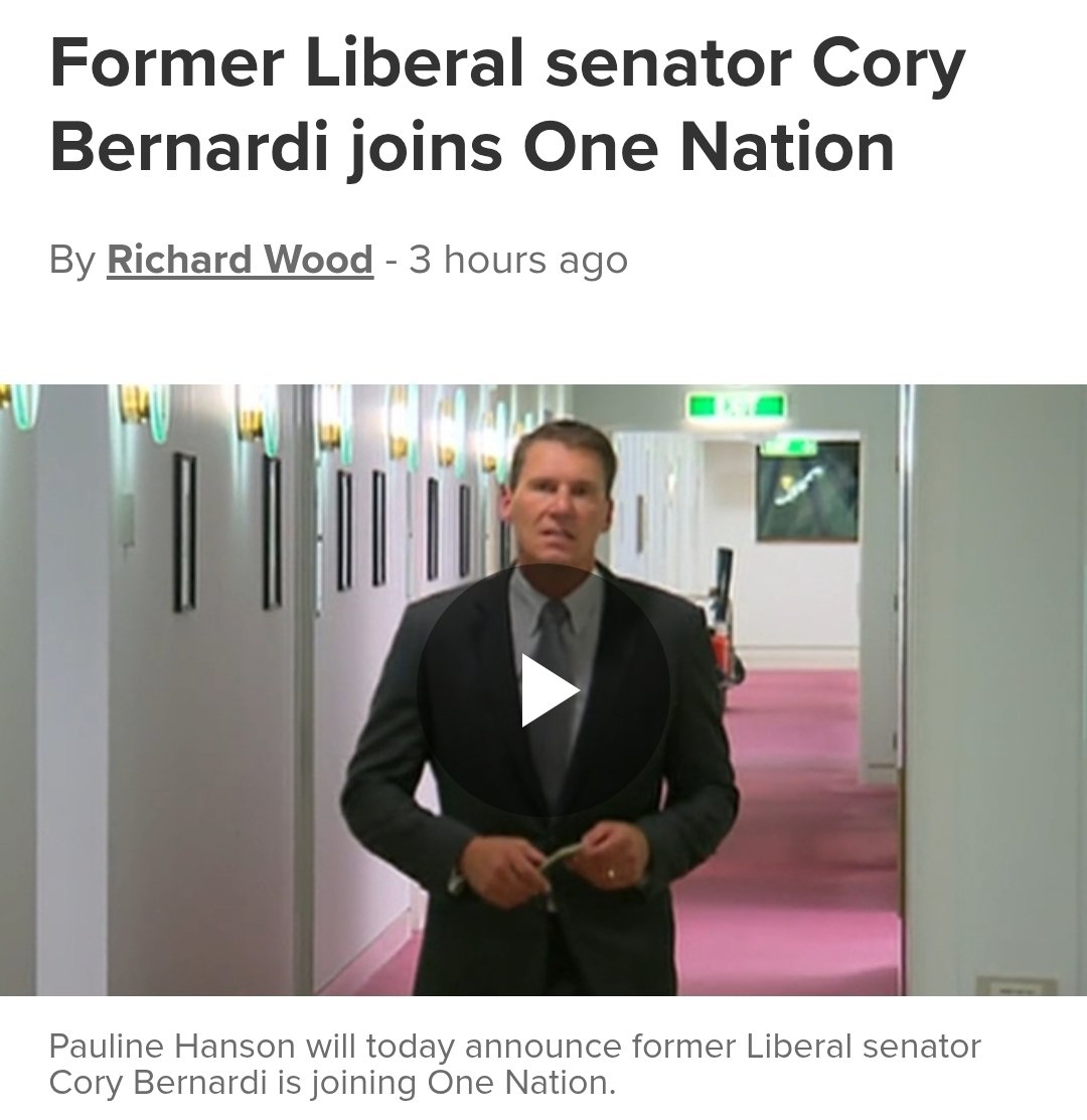 Bernardi to join One Nation. Haven't heard of this cunt in yearsss. Consider me very surprised