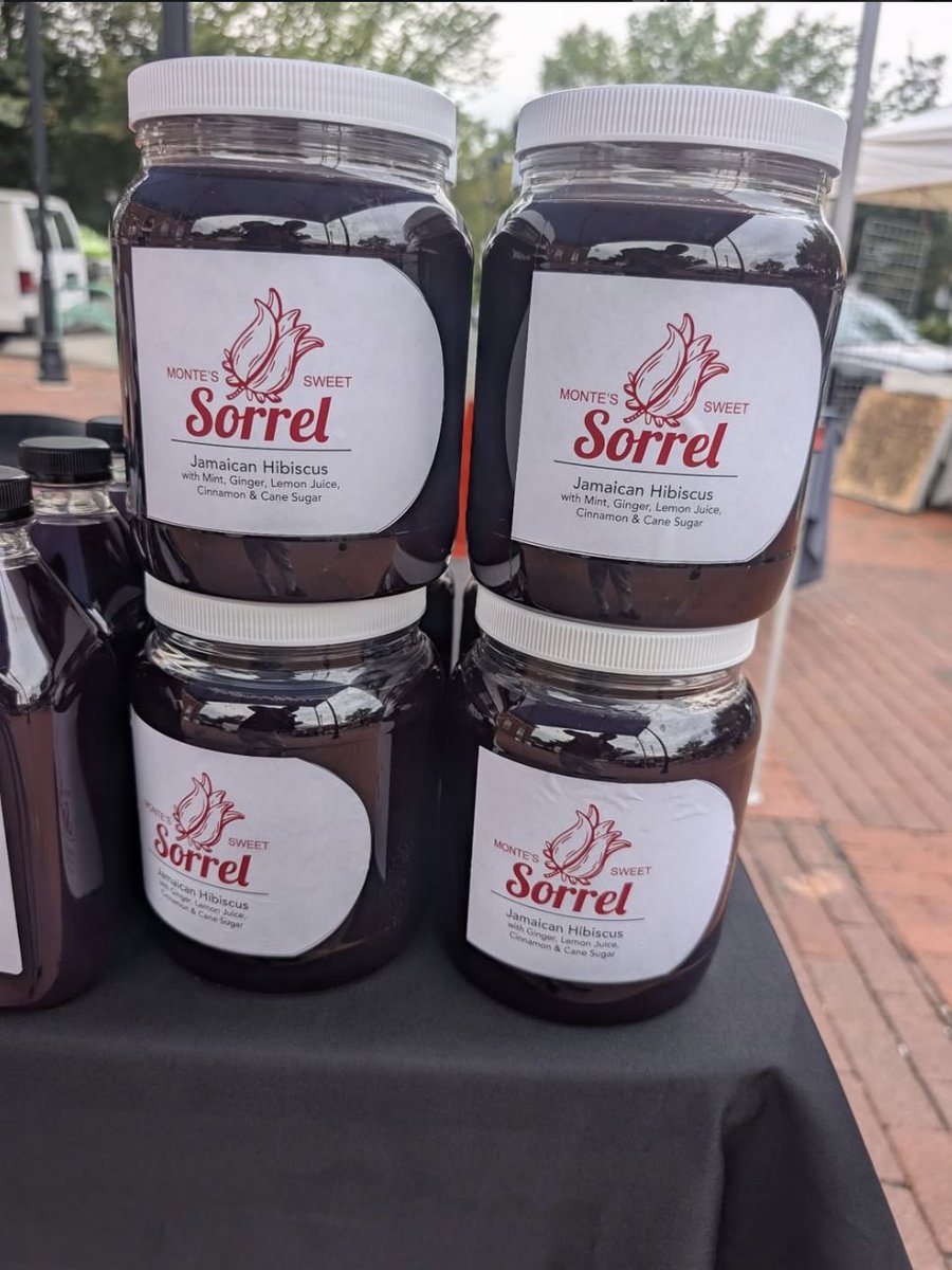 You can find @montessweetsorrel inside at Eastern Market every weekend! Stop by to pick up some of their delicious and healthy Jamaican hibiscus drink. It's tasty and good for you! montes-sweet-sorrels.square.site 📸: @montessweetsorrel
